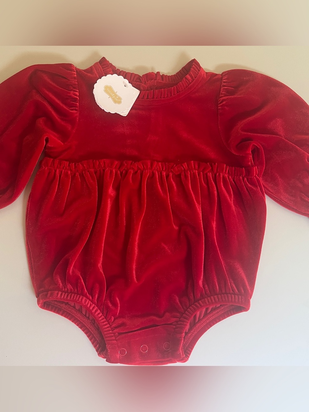 Mudpie Red Velvet Baby Romper 3-6 Mo